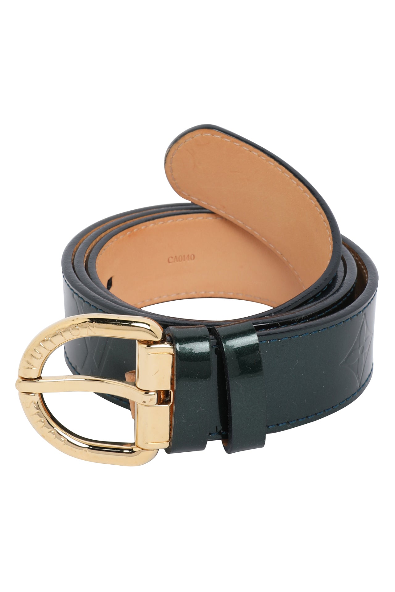 Louis Vuitton, Accessories, Authentic Louis Vuitton Black Patent Belt W  Gold Buckle