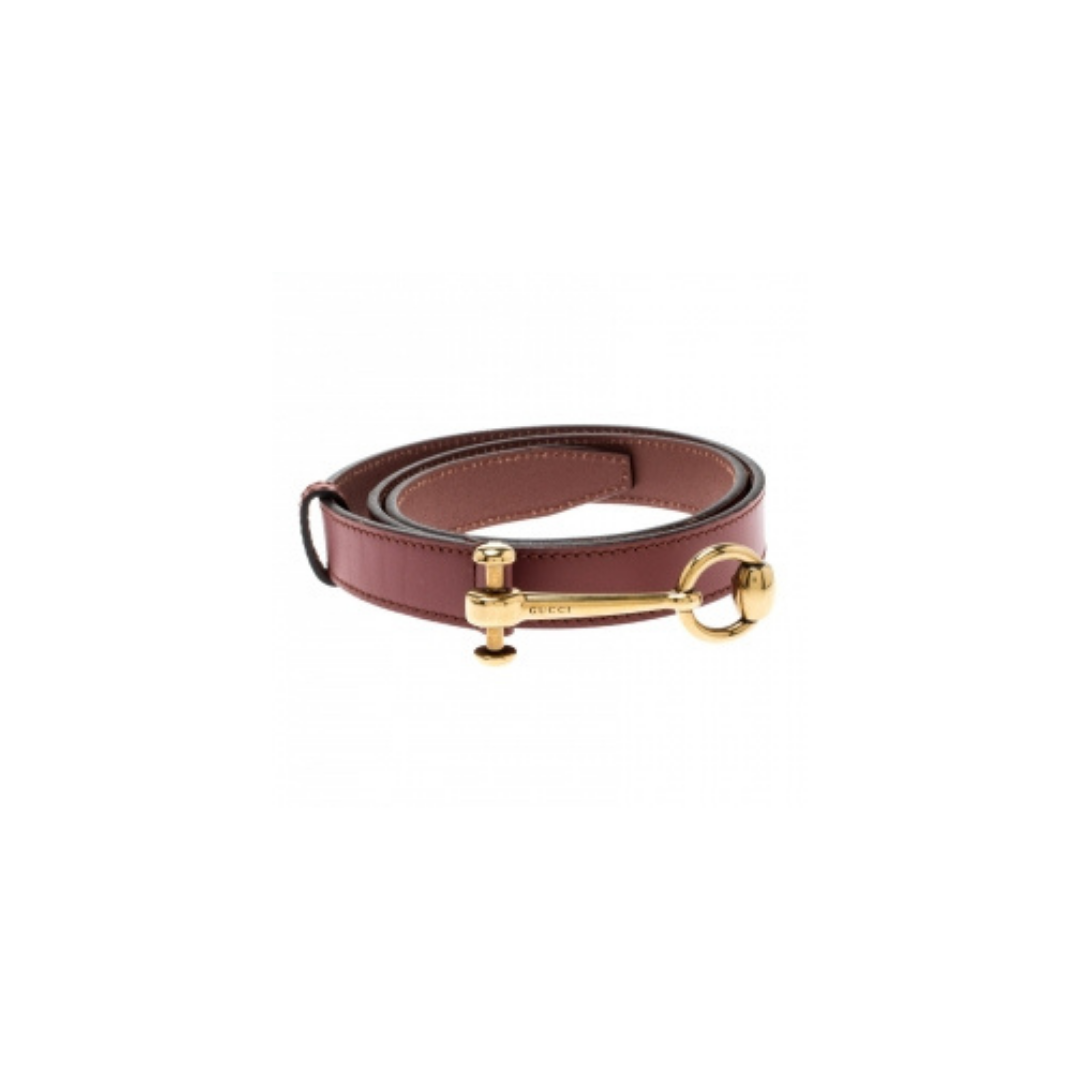 Gucci Horsebit-Buckle Leather Belt Burgundy