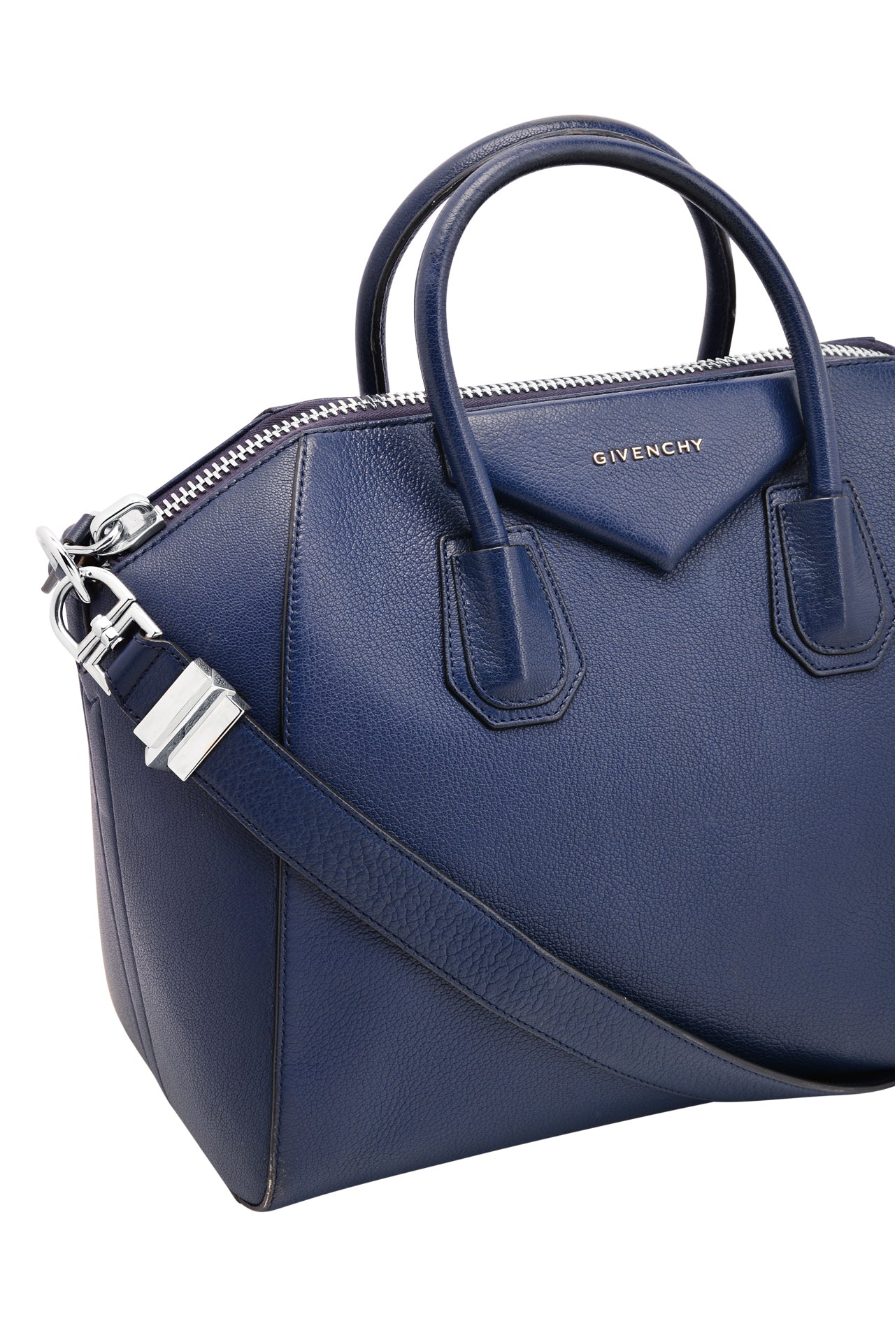 Givenchy Blue Leather Medium Antigona Bag