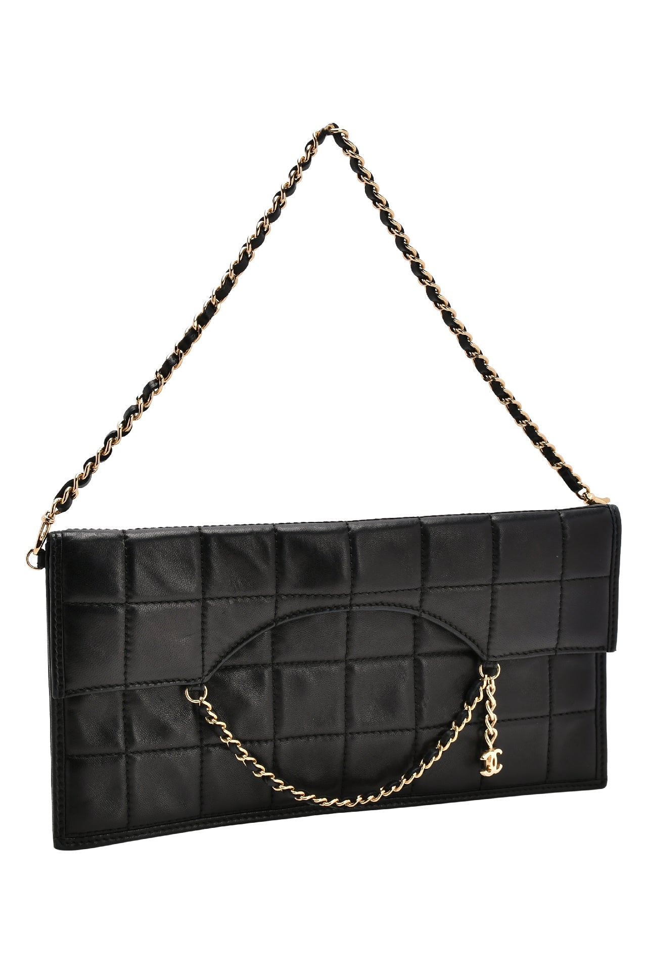 Chanel Box Quilted Fold Down Envelope Clutch Bag