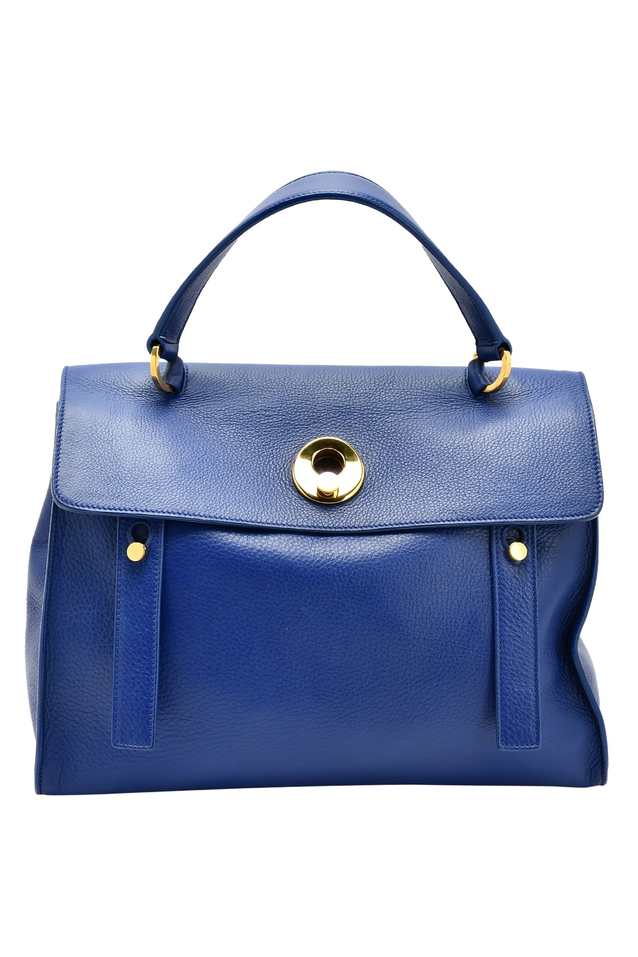 Muse two leather handbag Yves Saint Laurent Blue in Leather - 19056827