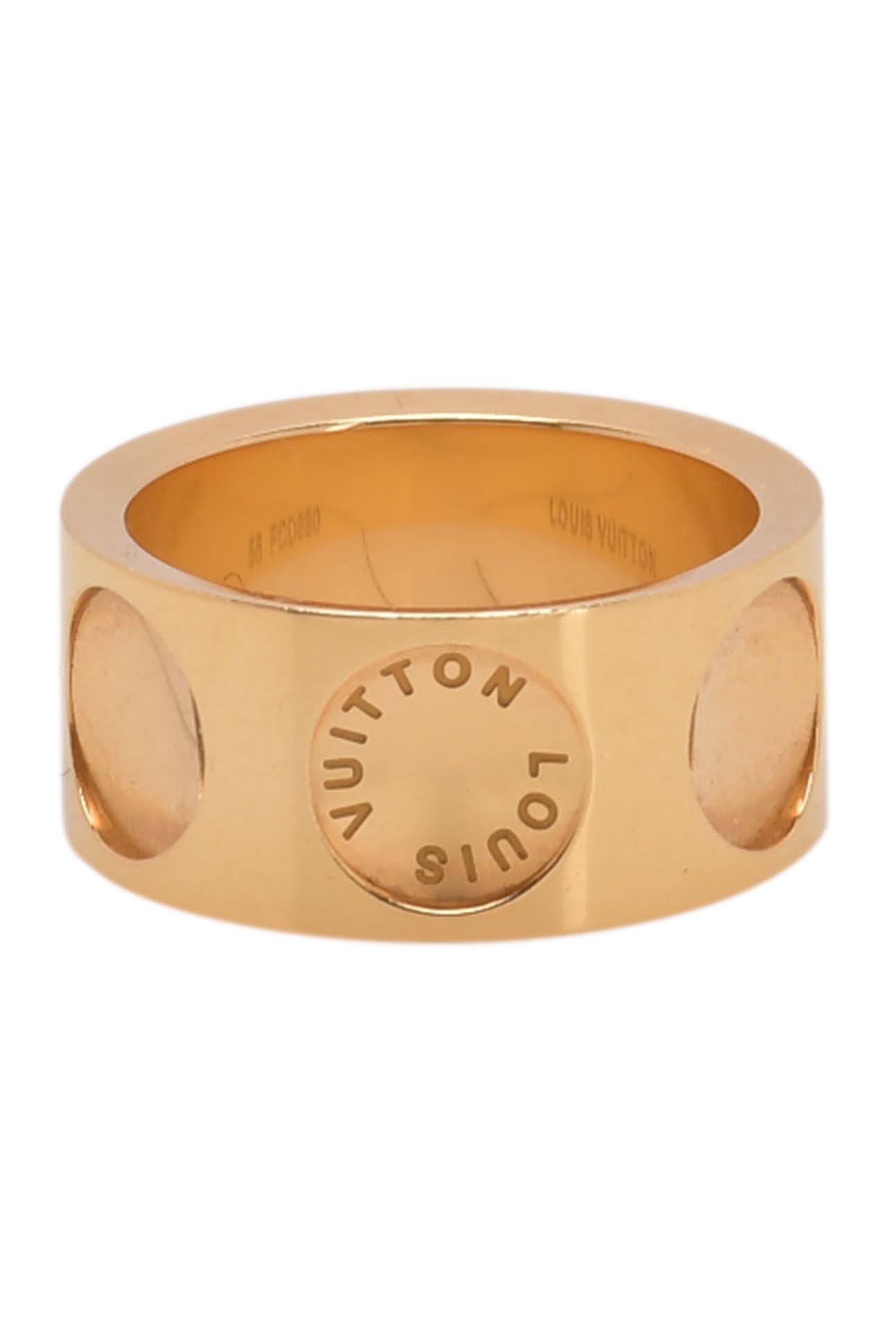 Louis Vuitton Empreinte Wedding Band in 18K Rose Gold. Size 55, Width 3mm