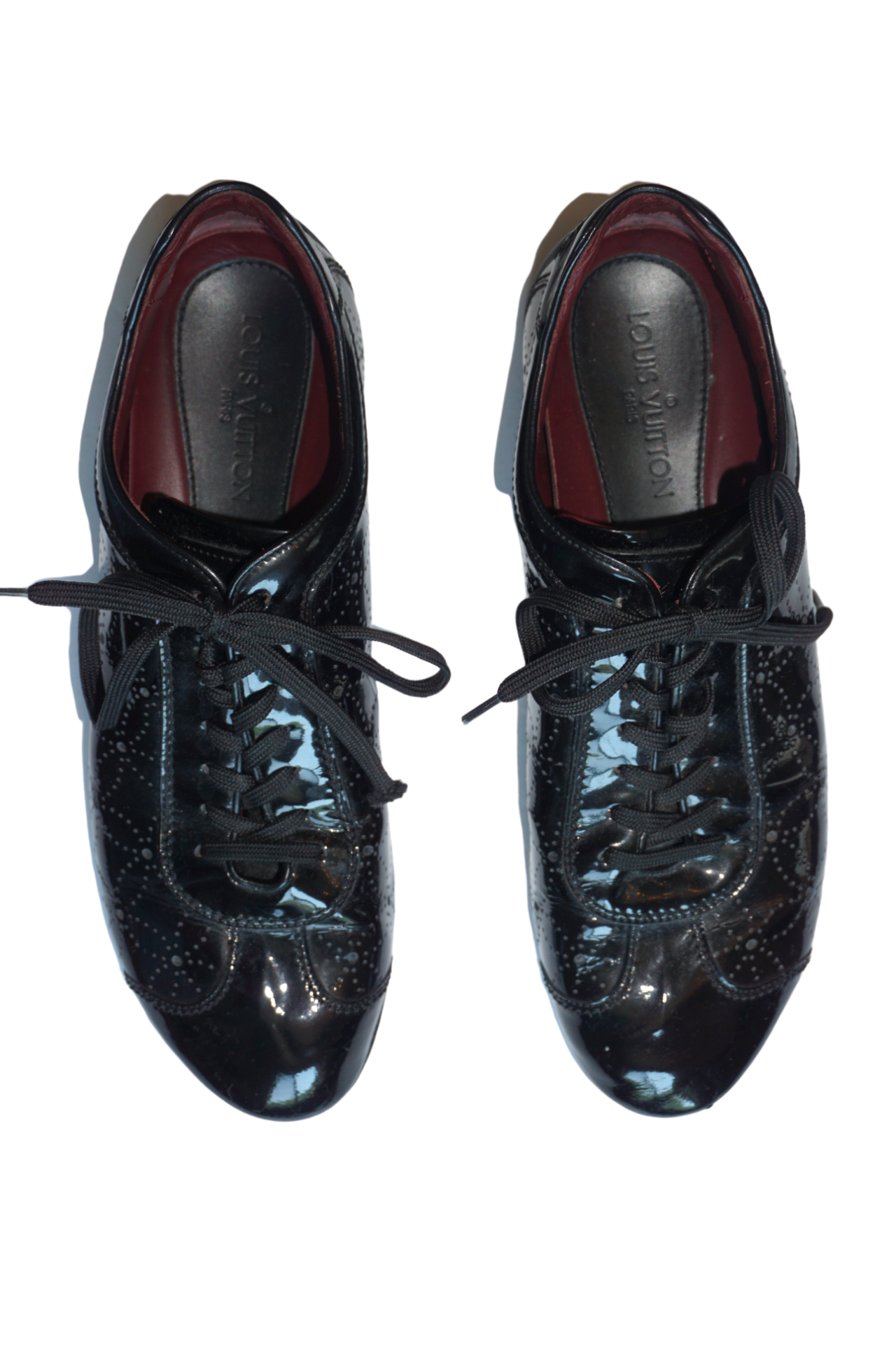 Louis Vuitton Black Brogue Leather Explorer Sneakers Size 42