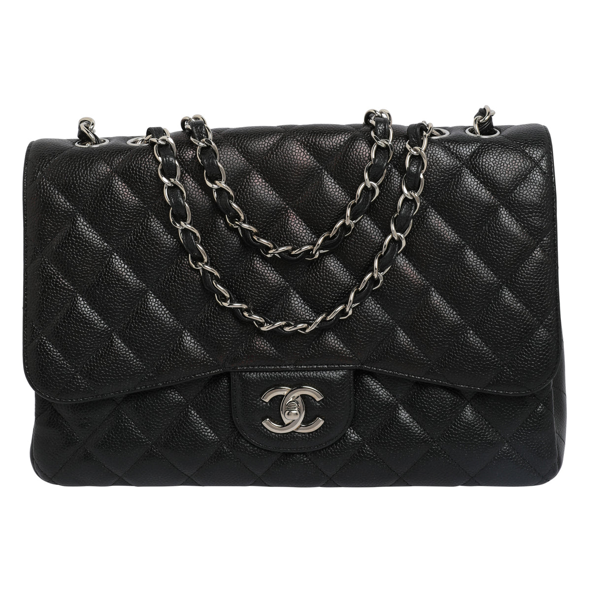 CHANEL Caviar Quilted Large Ombre Single Flap Grey 138558