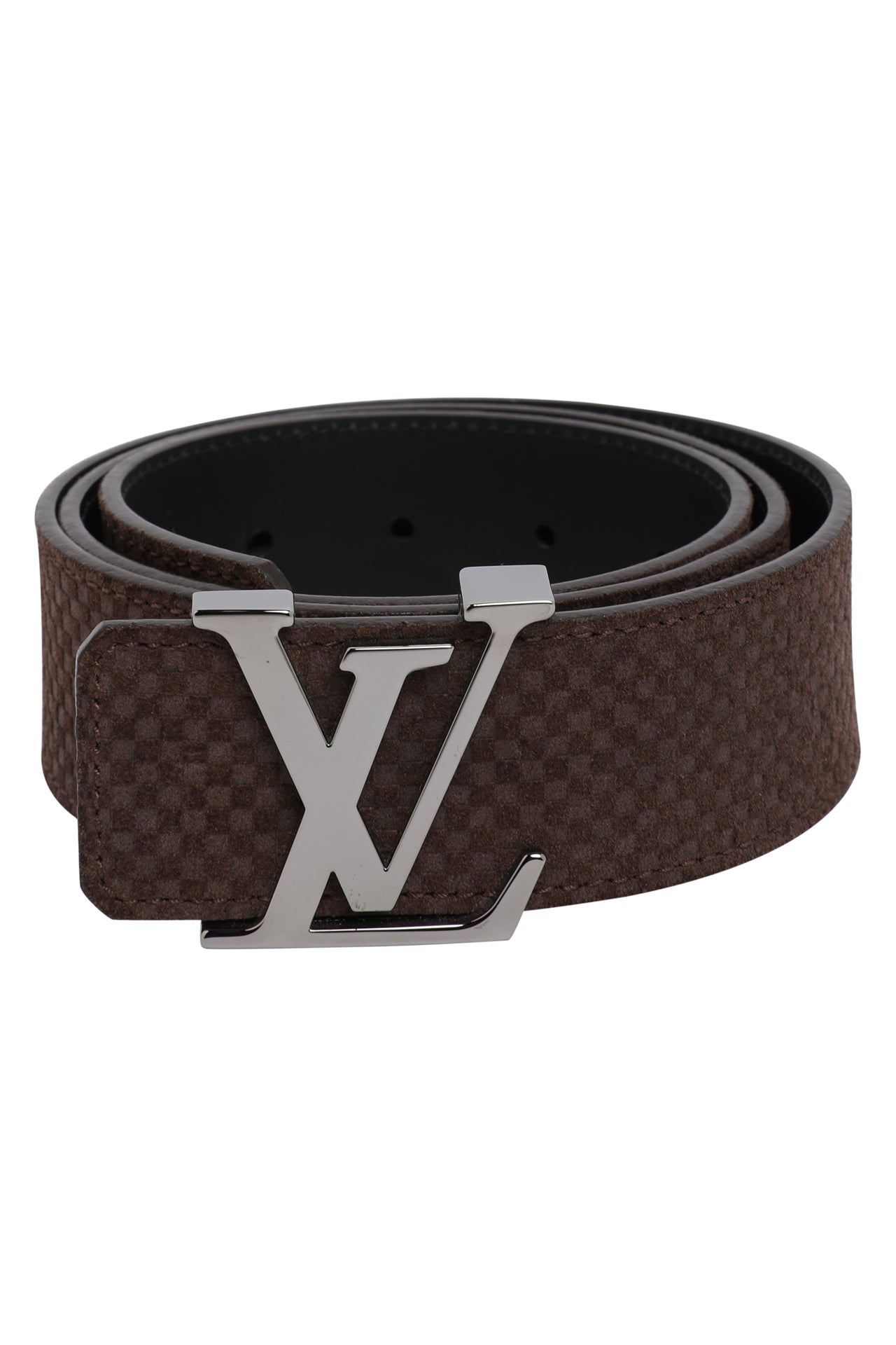 Louis Vuitton Petite Damier Suede LV Initiales Belt 85 cm