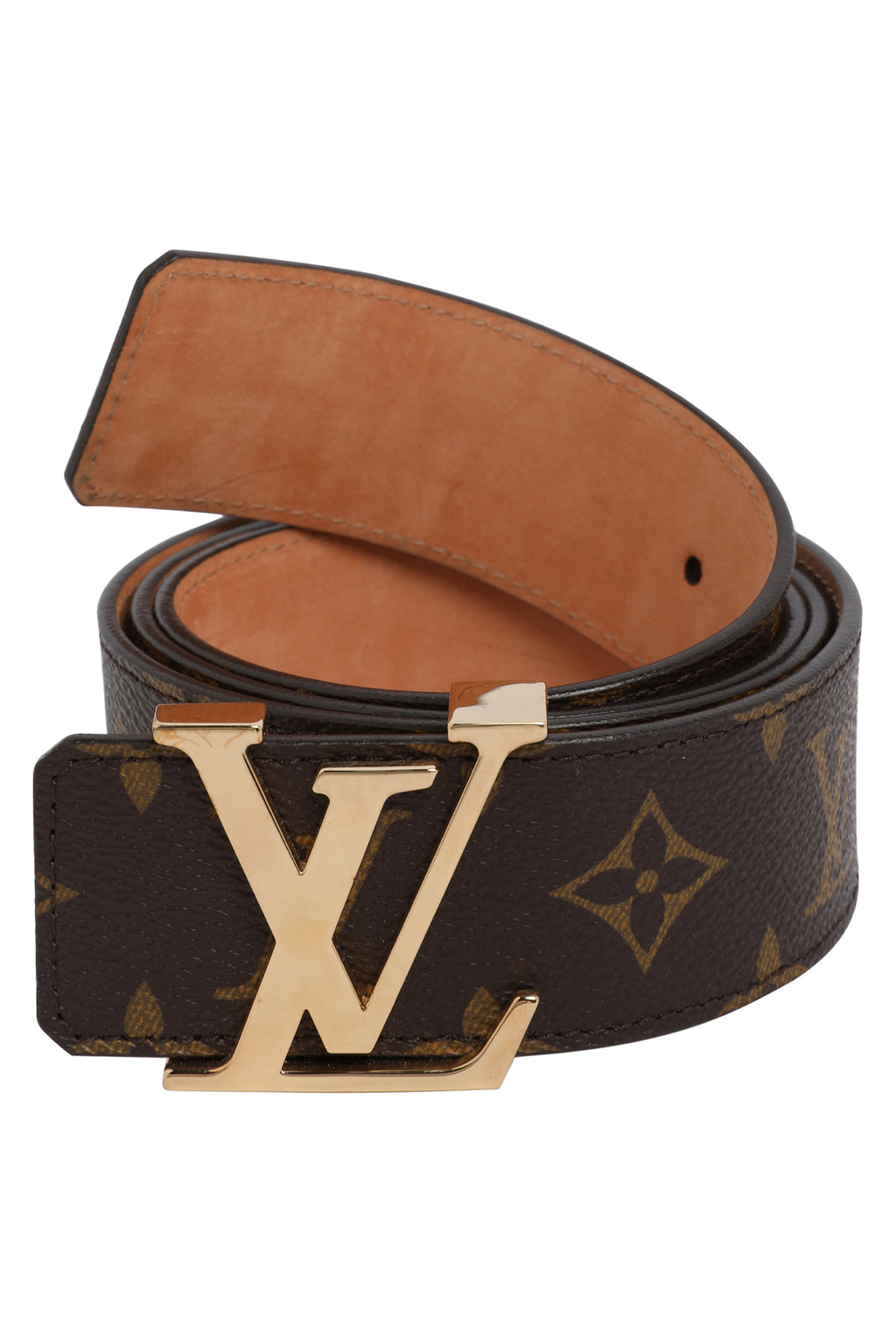 Louis Vuitton Demier Ebene Leather Belt Brown 95