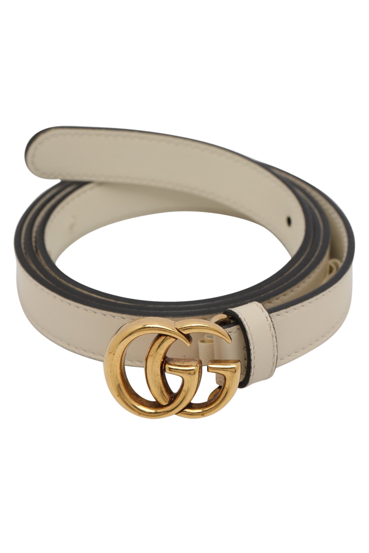 Gucci Double G Slim Leather Belt