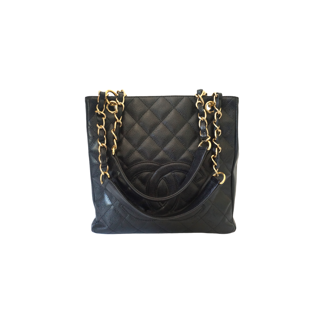 Chanel Quilted Caviar Leather Petite Shopper Tote