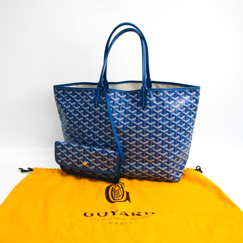 Buy & Consign Authentic Goyard Saint Louis PM Leather,Canvas Tote Bag Blue at The Plush Posh