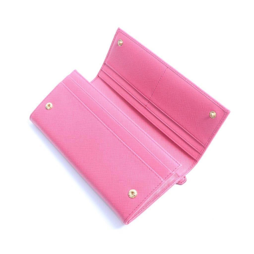 Buy & Consign Authentic Prada Saffianol Continental Flap Wallet Peonia Pink at The Plush Posh