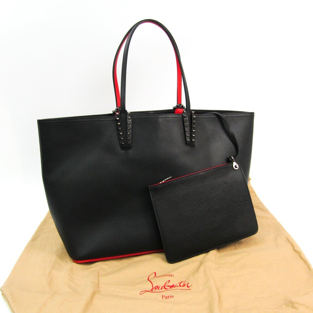 Buy & Consign Authentic Christian Louboutin Calfskin Spikes East West Cabata Tote at The Plush Posh
