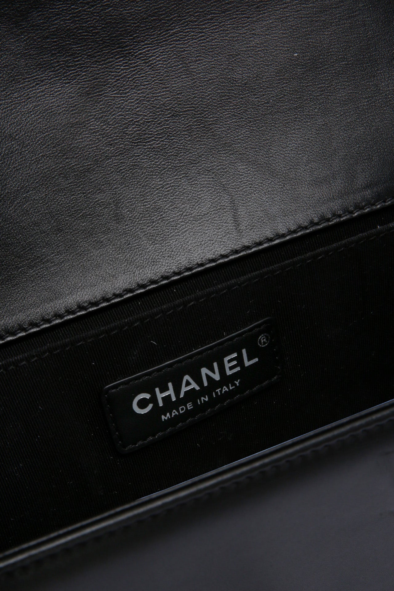 Chanel Calfskin & Ruthenium-Finish Metal Black Boy Bag