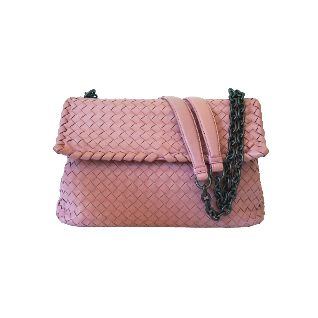 Bottega Veneta Intrecciato Double Chain Shoulder Bag