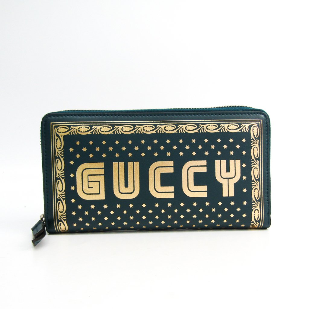 Buy & Consign Authentic Gucci Calfskin GUCCY Zip Around Wallet Green at The Plush Posh