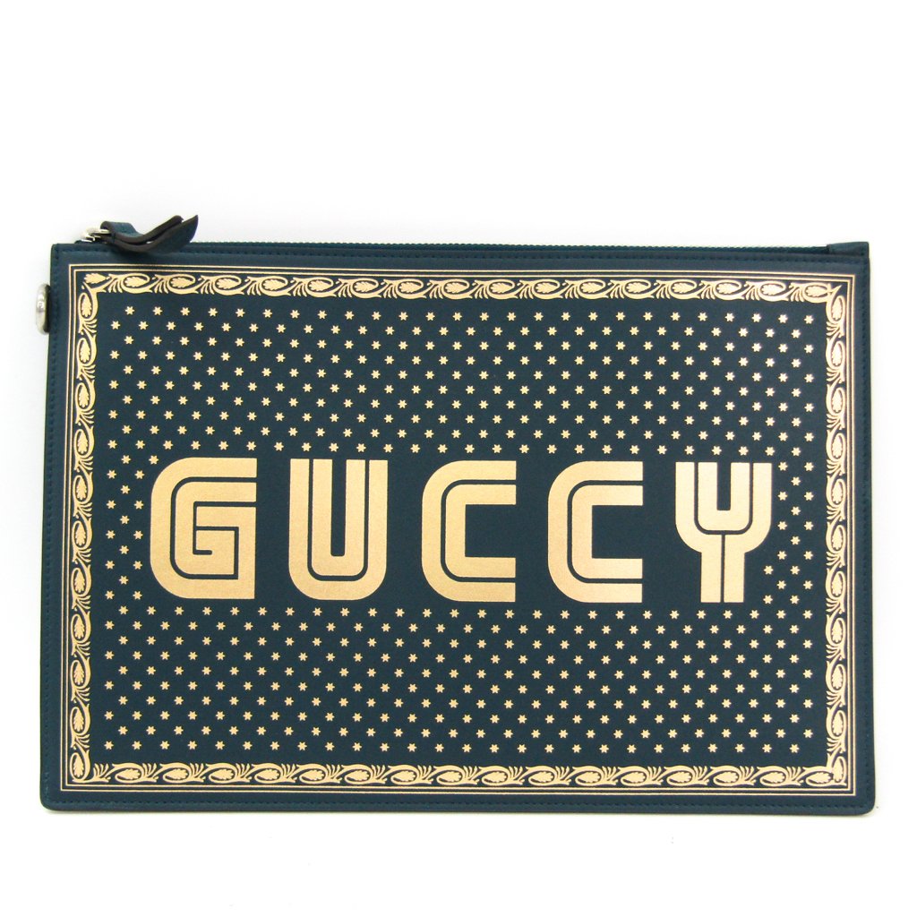 Buy & Consign Authentic Gucci GUCCY Leather Clutch Green at The Plush Posh