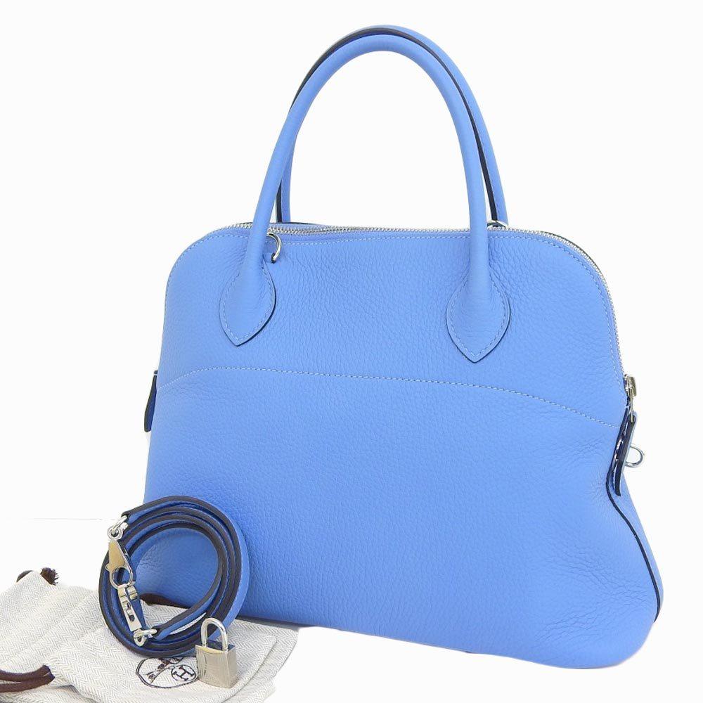 Buy & Consign Authentic HERMES Courchevel Bolide 31 Blue at The Plush Posh