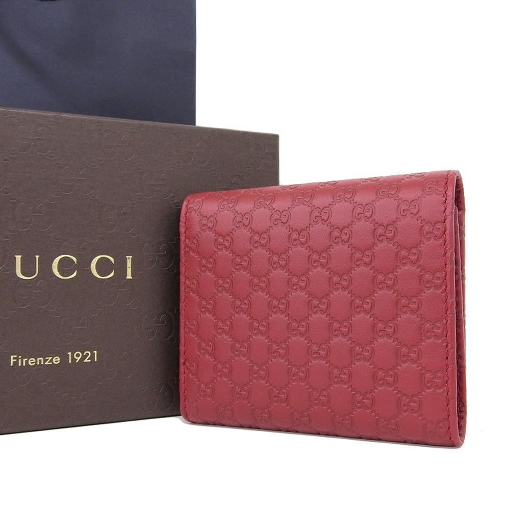 Buy & Consign Authentic Gucci Guccissima Micro Tri-Fold Wallet Red at The Plush Posh