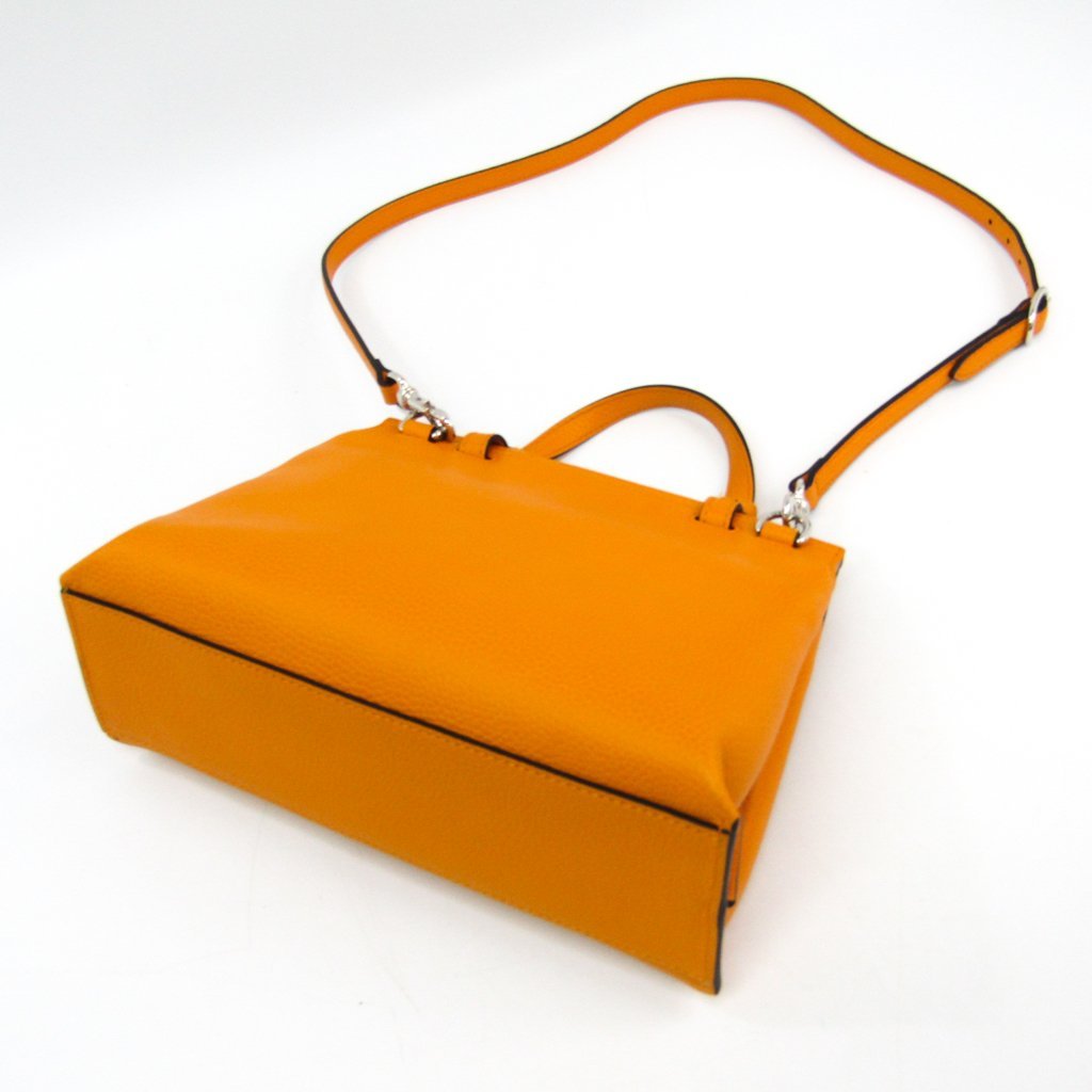 Buy & Consign Authentic Gucci Pebbled Calfskin Large Bamboo Daily Top Handle Bag Orange at The Plush Posh