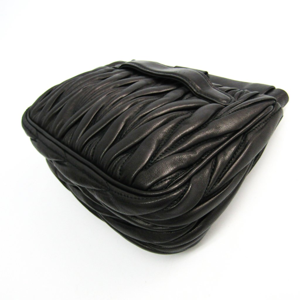 Buy & Consign Authentic Miu Miu Matelasse Leather Clutch Black at The Plush Posh