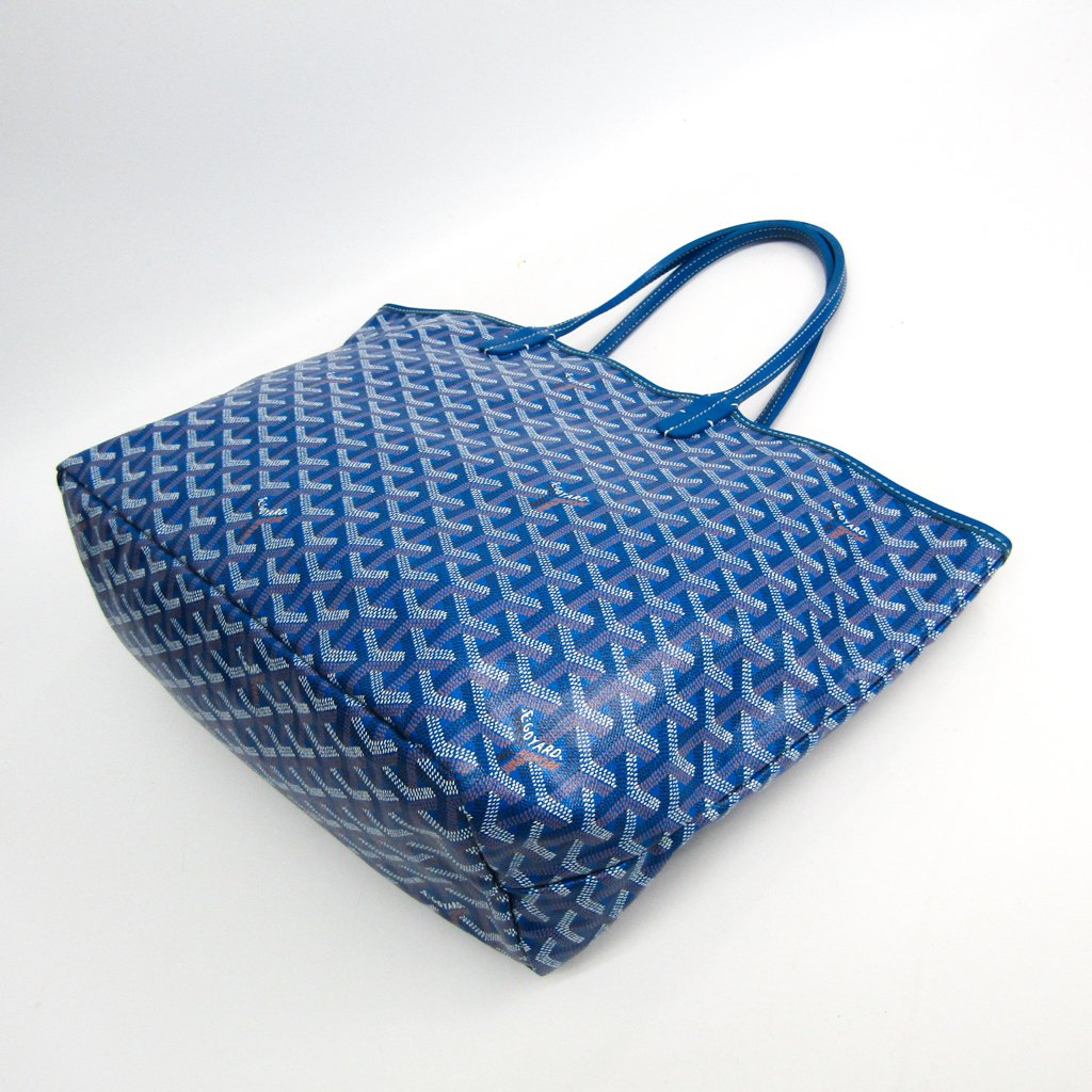 Buy & Consign Authentic Goyard Saint Louis PM Leather,Canvas Tote Bag Blue at The Plush Posh