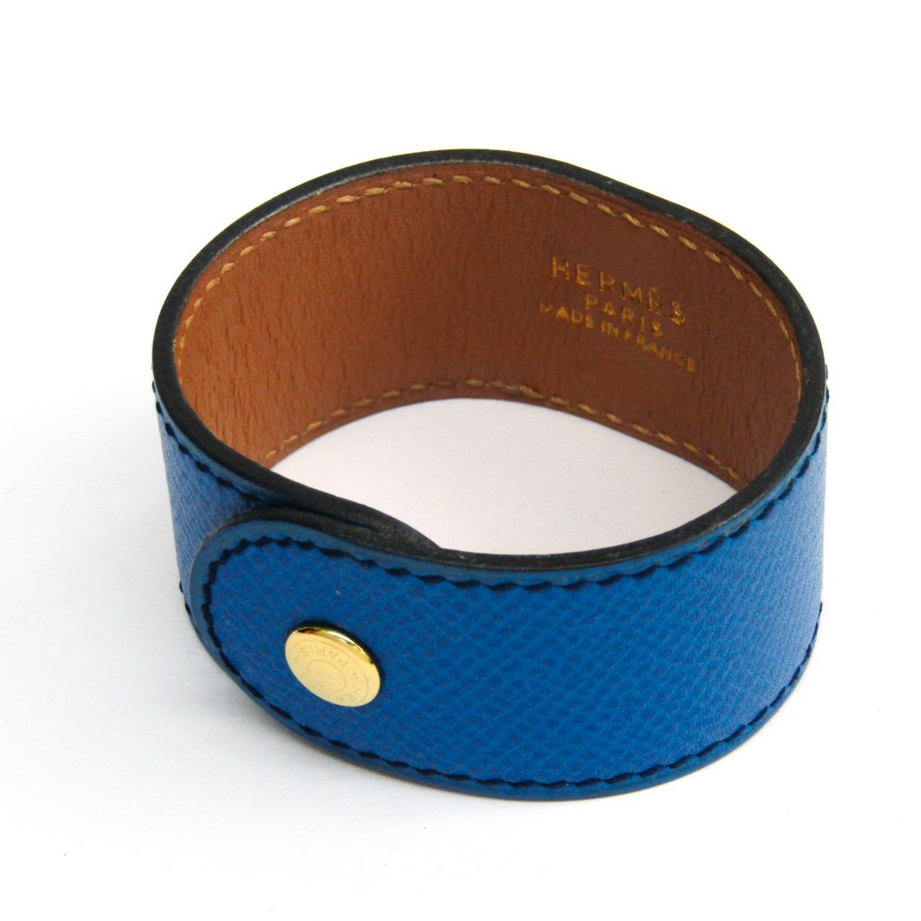 Buy & Consign Authentic Hermes Courchevel Medor Bracelet Bleu France at The Plush Posh