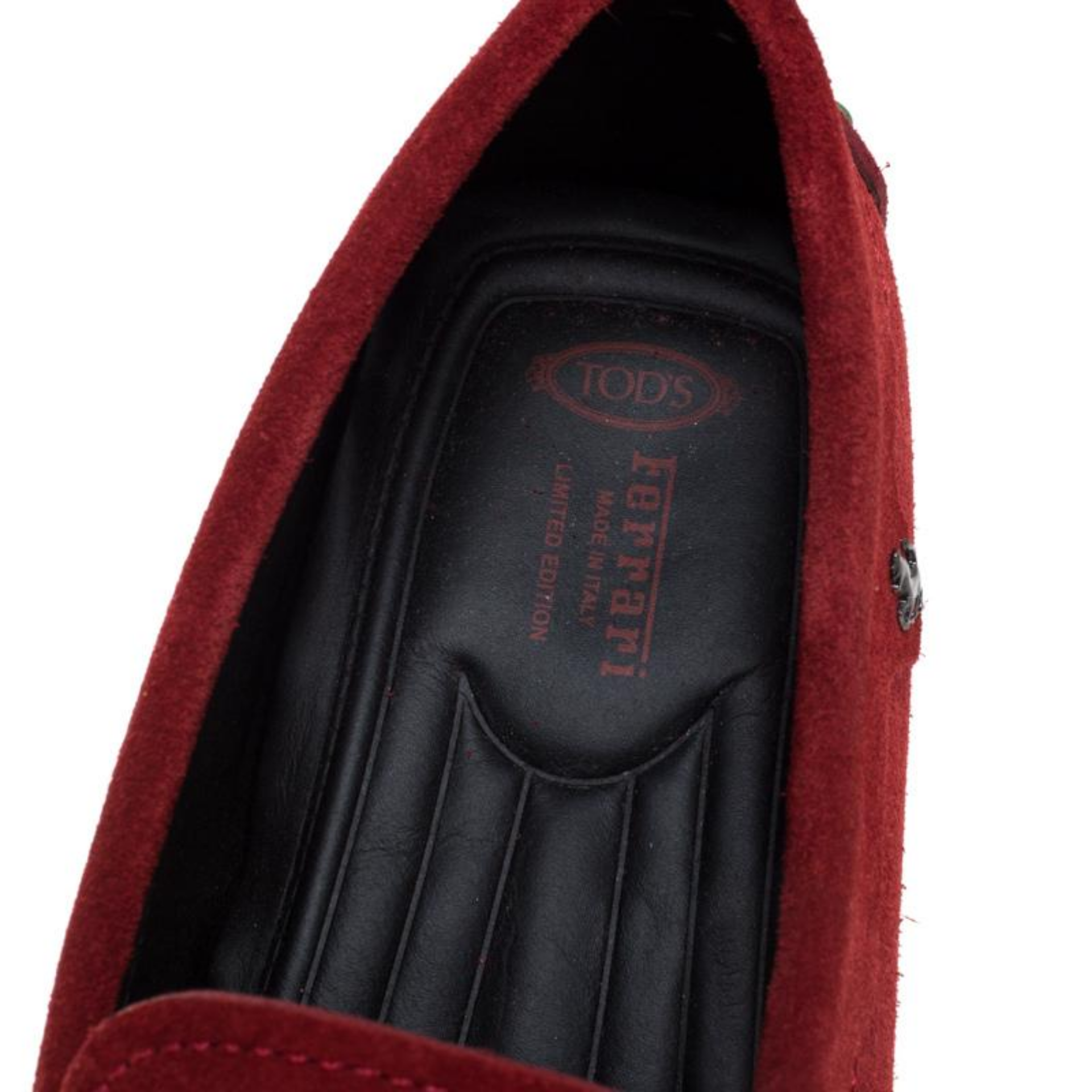 Tod’s For Ferrari Red Suede Limited Edition Gommino Moccasins Size 42