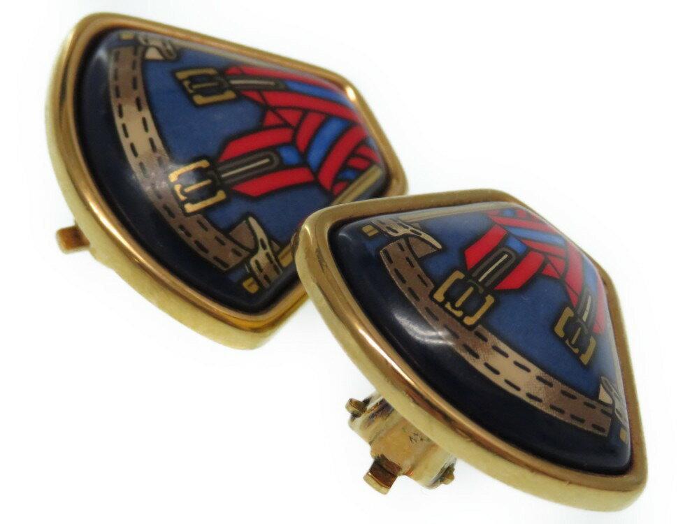 Buy & Consign Authentic Hermes Enamel Earrings Blue Red at The Plush Posh