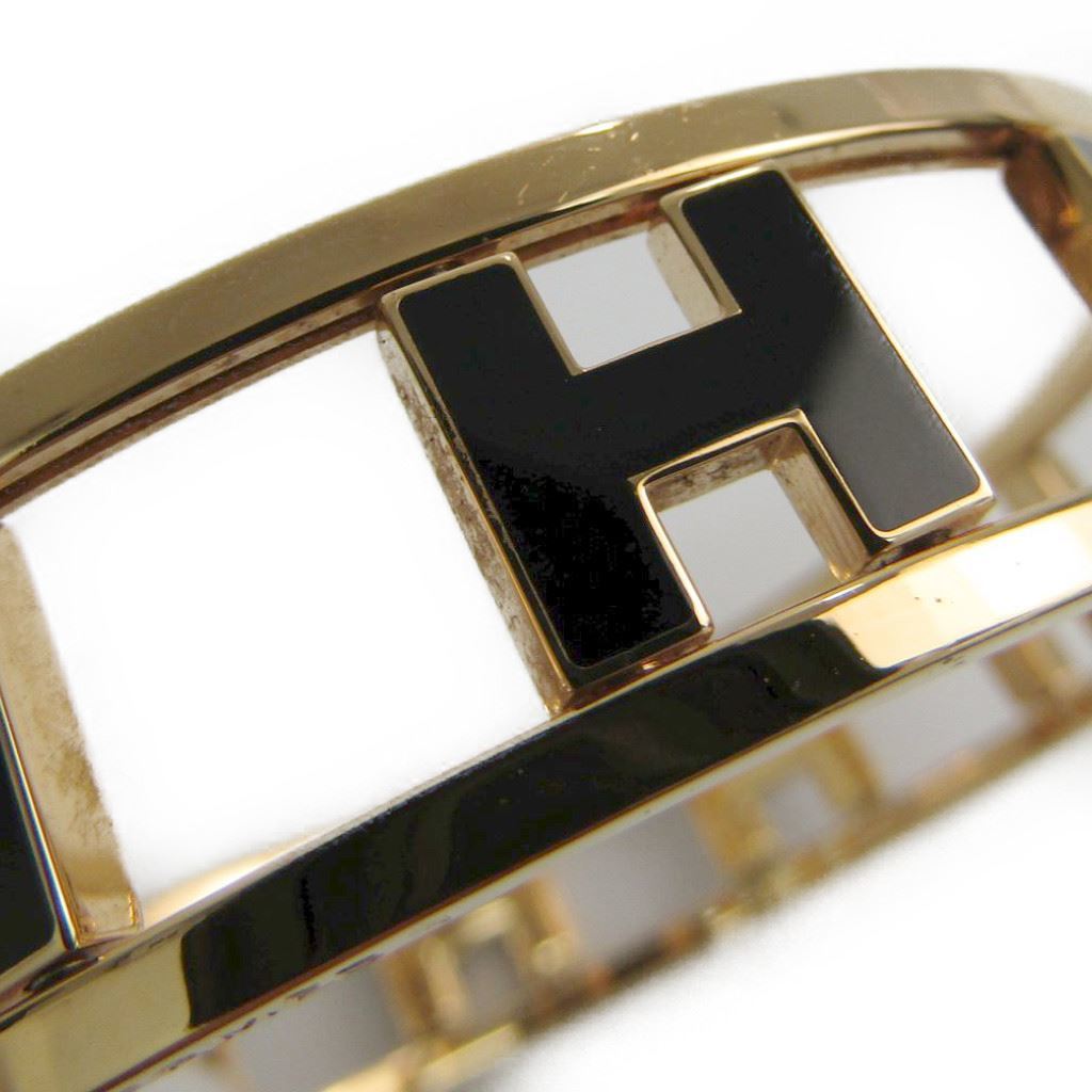 Buy & Consign Authentic Hermes H Metal Bangle Black & Gold at The Plush Posh