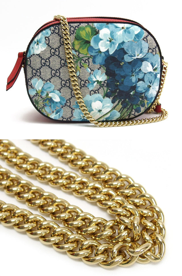 Buy & Consign Authentic Gucci GG Supreme Blooms Shoulder Bag Blue x Red at The Plush Posh