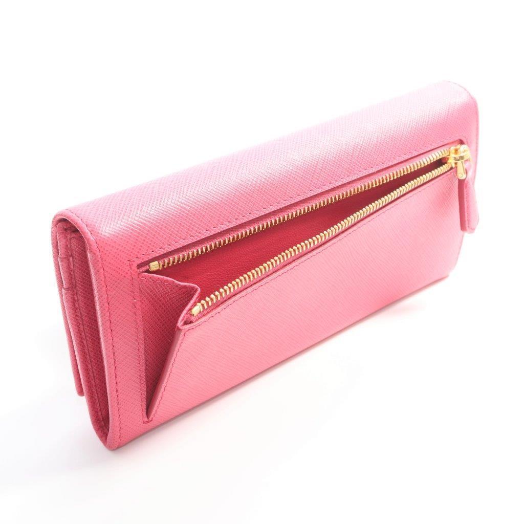 Buy & Consign Authentic Prada Saffianol Continental Flap Wallet Peonia Pink at The Plush Posh