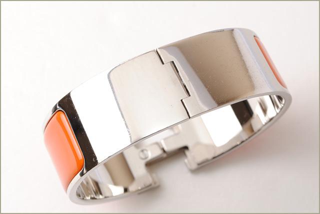 Buy & Consign Authentic Hermes Enamel Wide Clic Clac H Bracelet GM Orange at The Plush Posh