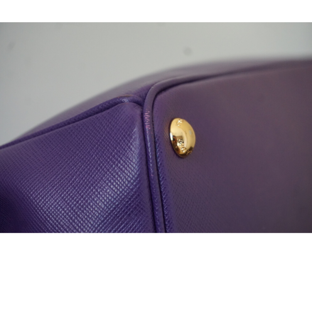 Prada Saffiano Galleria Double Zip Tote Purple