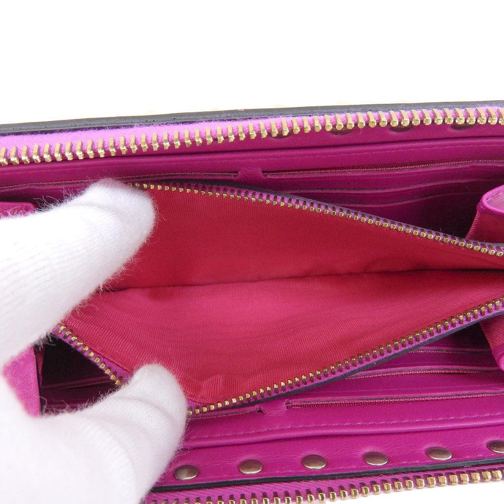 Buy & Consign Authentic Valentino Garavani Valentino Lock Studs Long Wallet Leather Pink at The Plush Posh