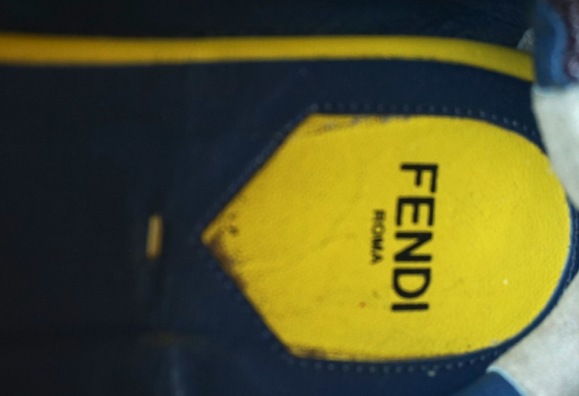 Fendi Blue Patent Leather Scrunch Ballet Flats EU 40