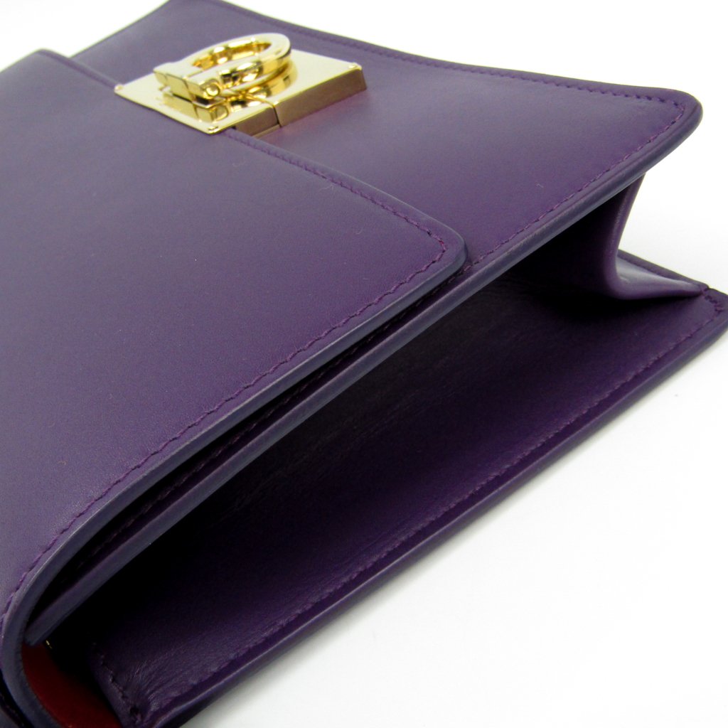Buy & Consign Authentic Salvatore Ferragamo Gancini Purple Flap Open Shoulder Bag at The Plush Posh