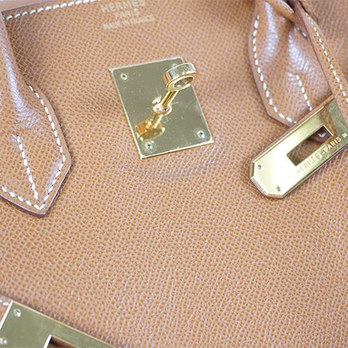 Buy & Consign Authentic Hermes Courchevel Leather Birkin 35 Gold at The Plush Posh