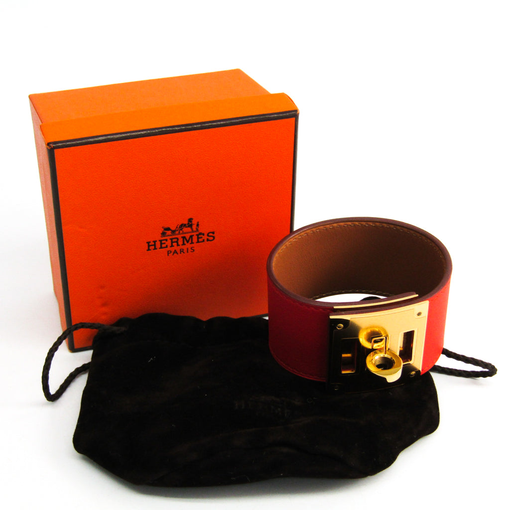 Buy & Consign Authentic Hermes Kelly Dog Leather Bangle Coral Red at The Plush Posh
