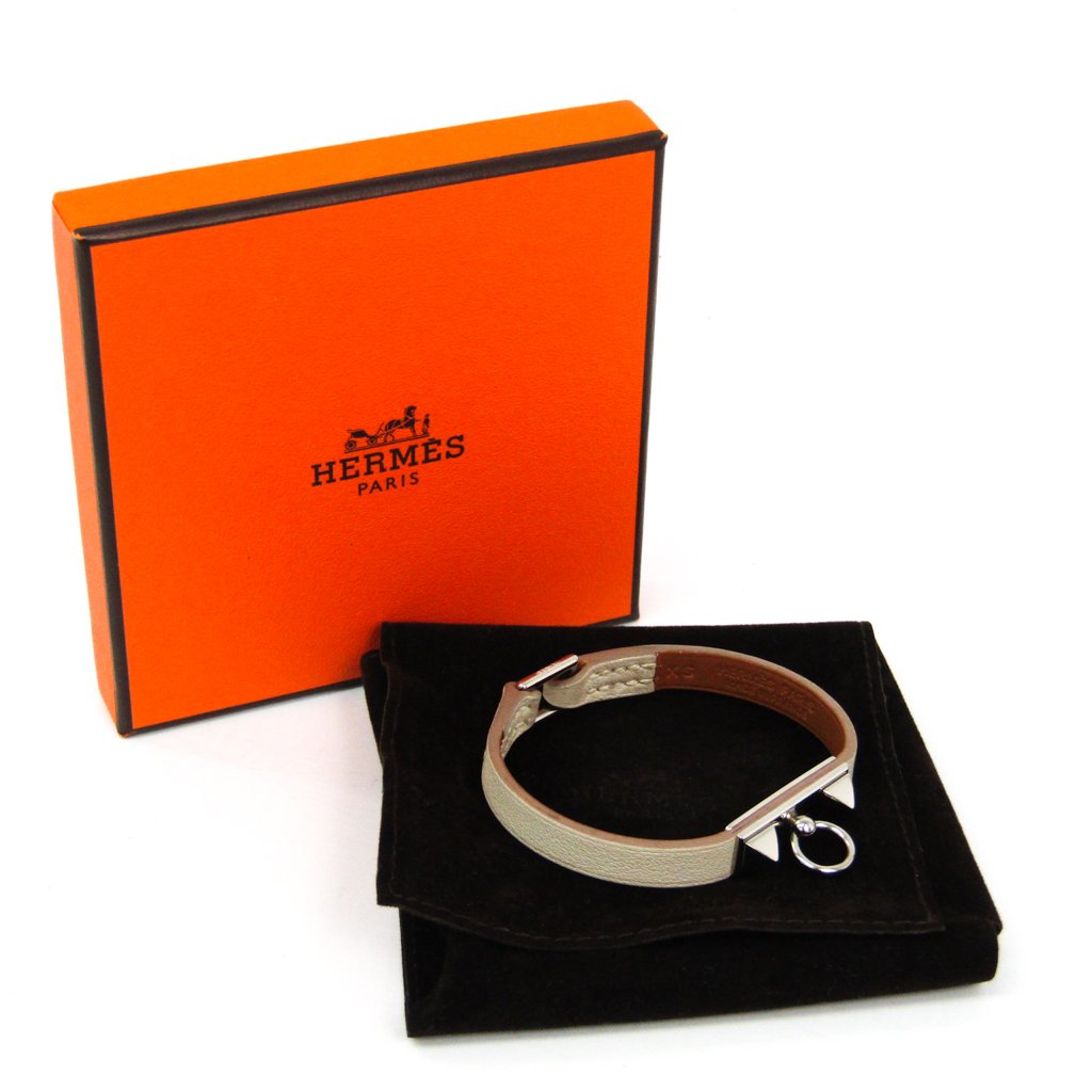Buy & Consign Authentic Hermes Micro Rivale Leather Bracelet Ivory at The Plush Posh