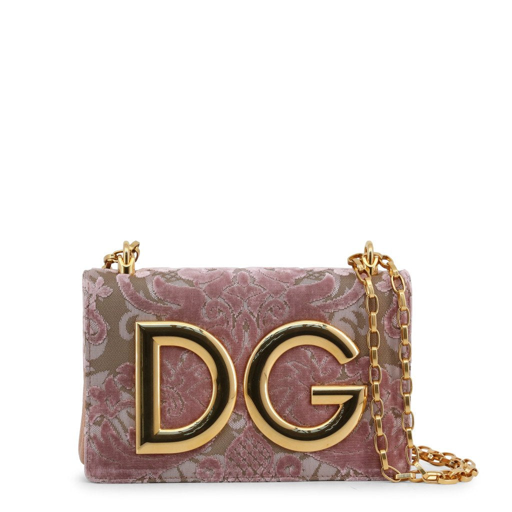 Buy & Consign Authentic Dolce & Gabbana Corduroy and Leather DG Shoulder Bag Pink at The Plush Posh