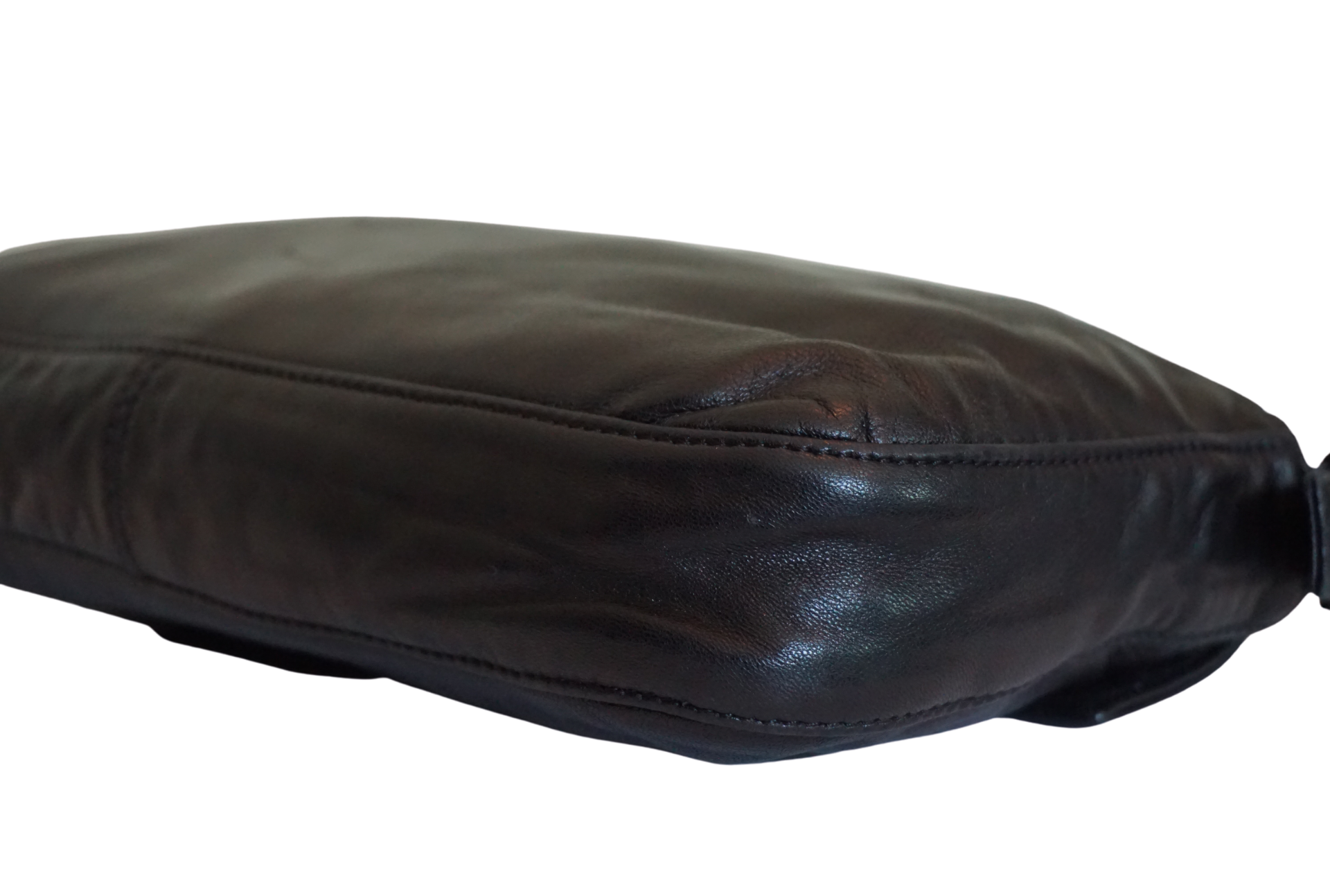 Fendi Black Leather Baguette Bag