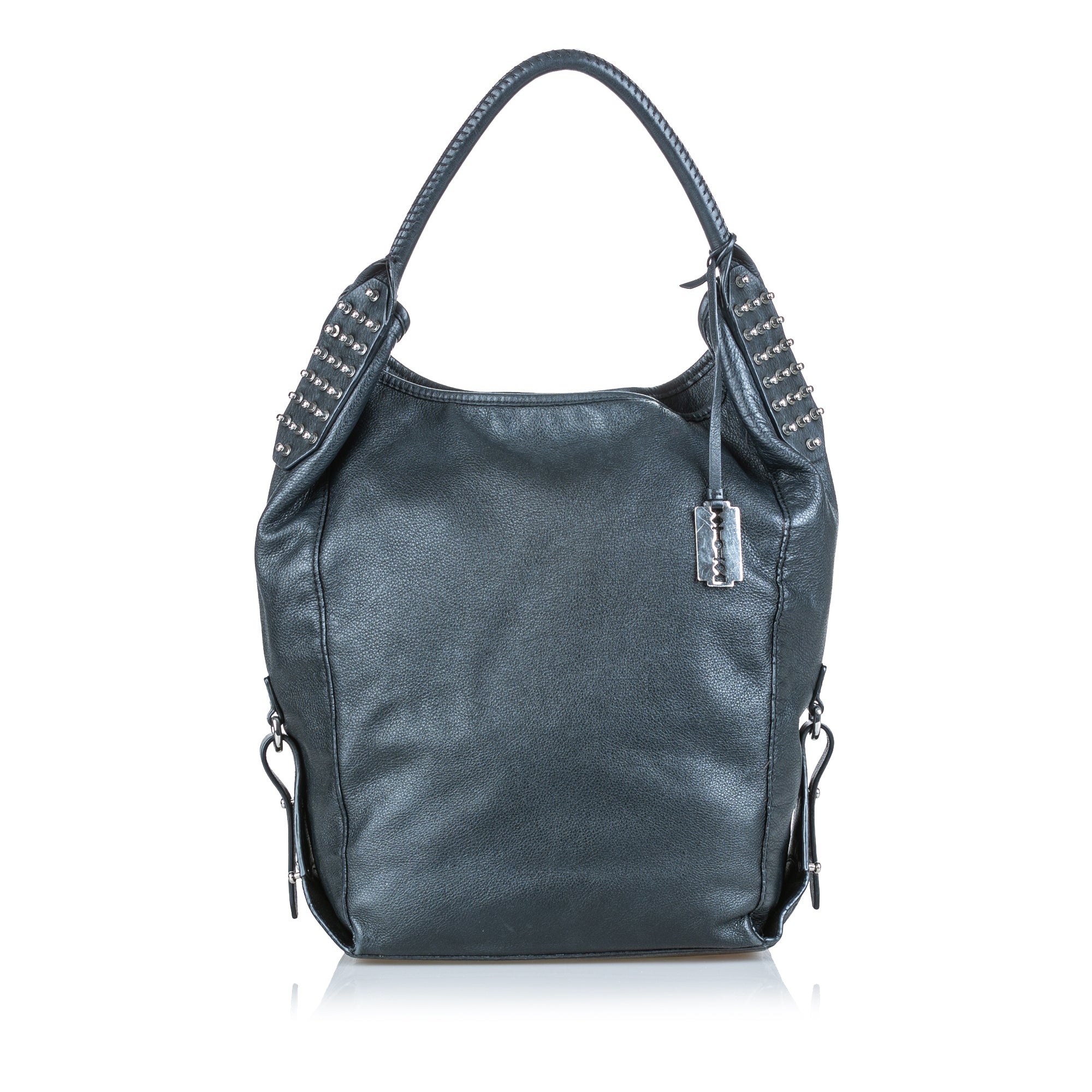 Buy & Consign Authentic Alexander Mcqueen Studded Leather Hobo Bag Grey at The Plush Posh