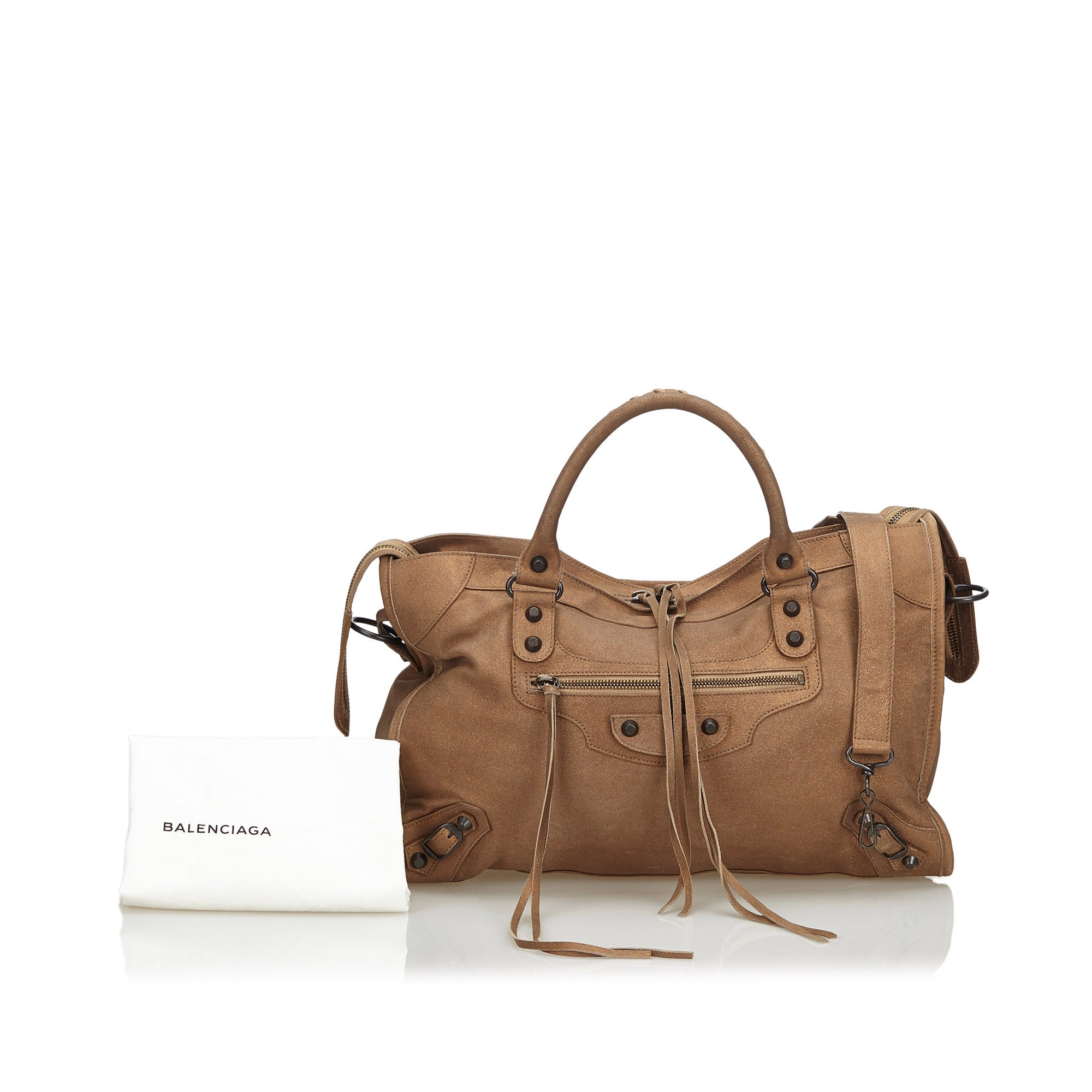 Buy & Consign Authentic Balenciaga Leather Motocross Classic City Satchel Brown at The Plush Posh