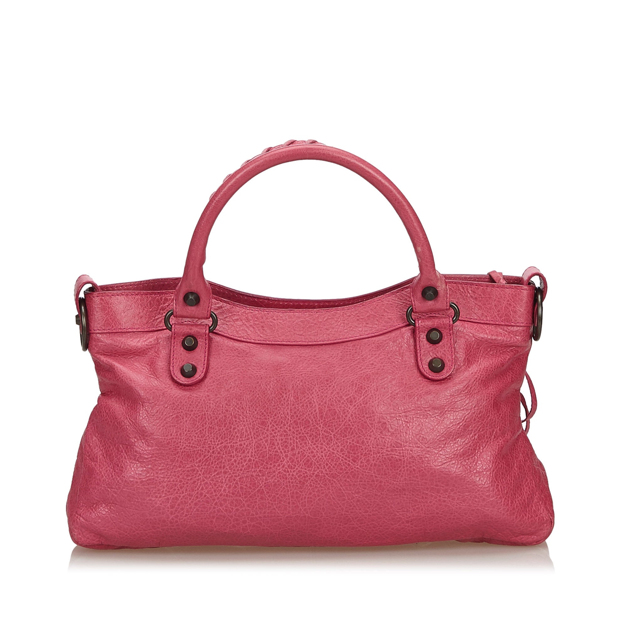 Buy & Consign Authentic Balenciaga Leather Motocross Classic Town Satchel Pink at The Plush Posh