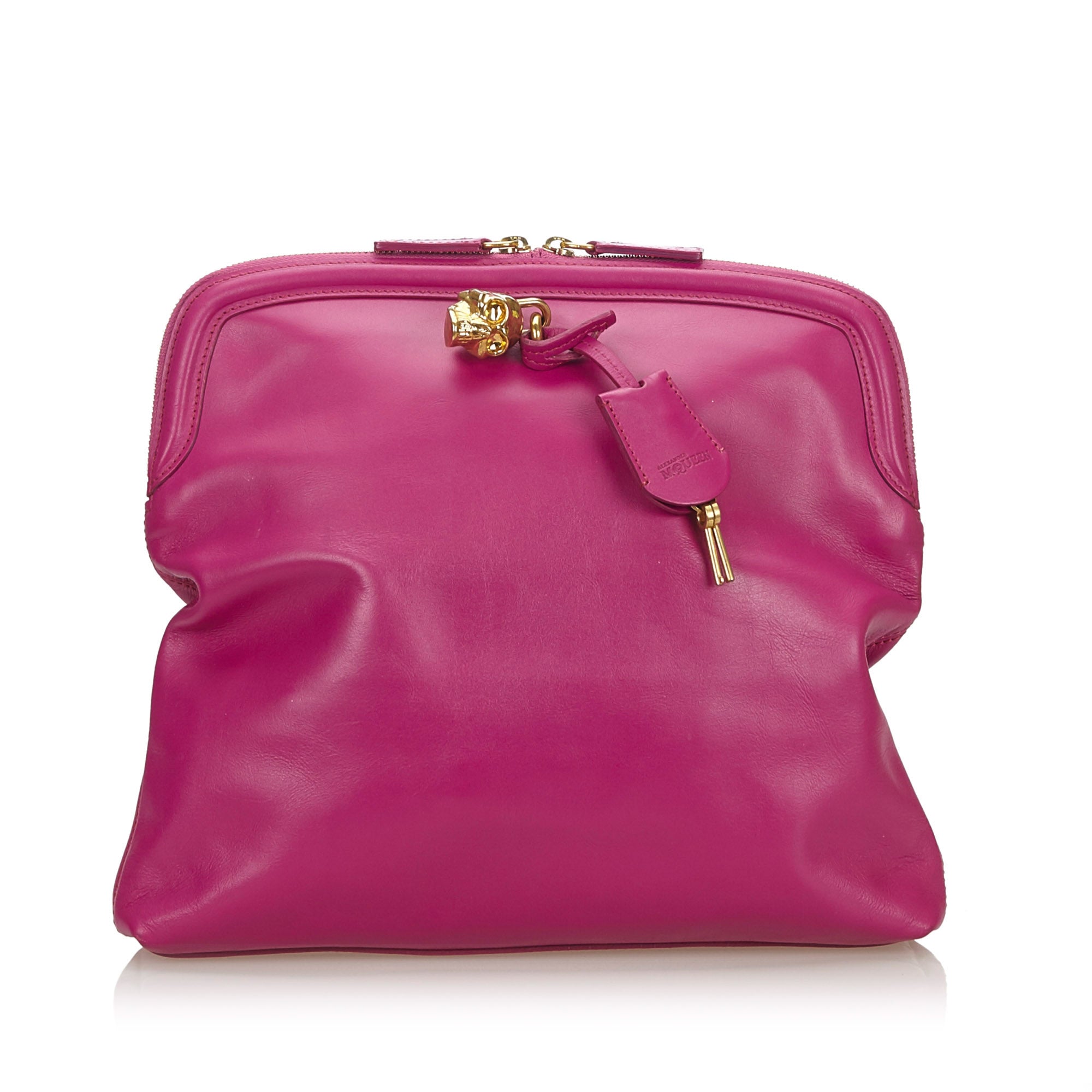 Buy & Consign Authentic Alexander Mcqueen Skull Padlock Fold-Over Clutch Bag at The Plush Posh
