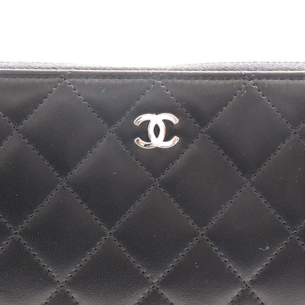 Buy & Consign Authentic Chanel Iridescent Caviar Quilted Long Zip Around Wallet Black at The Plush Posh