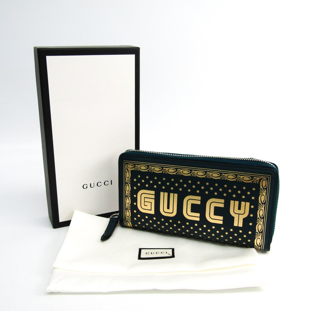 Buy & Consign Authentic Gucci Calfskin GUCCY Zip Around Wallet Green at The Plush Posh