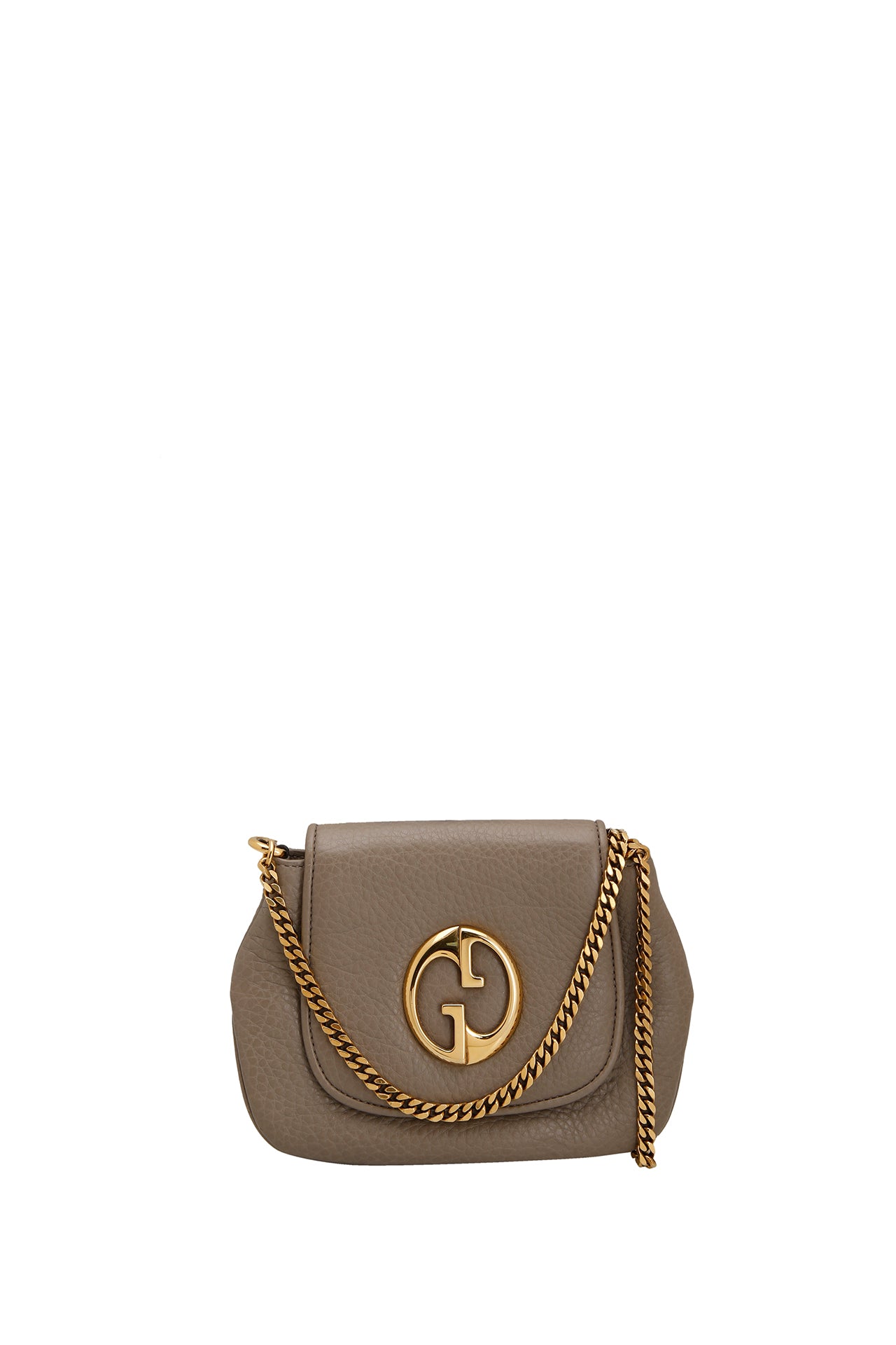 Gucci Grey Leather 1973 Flap Shoulder Bag