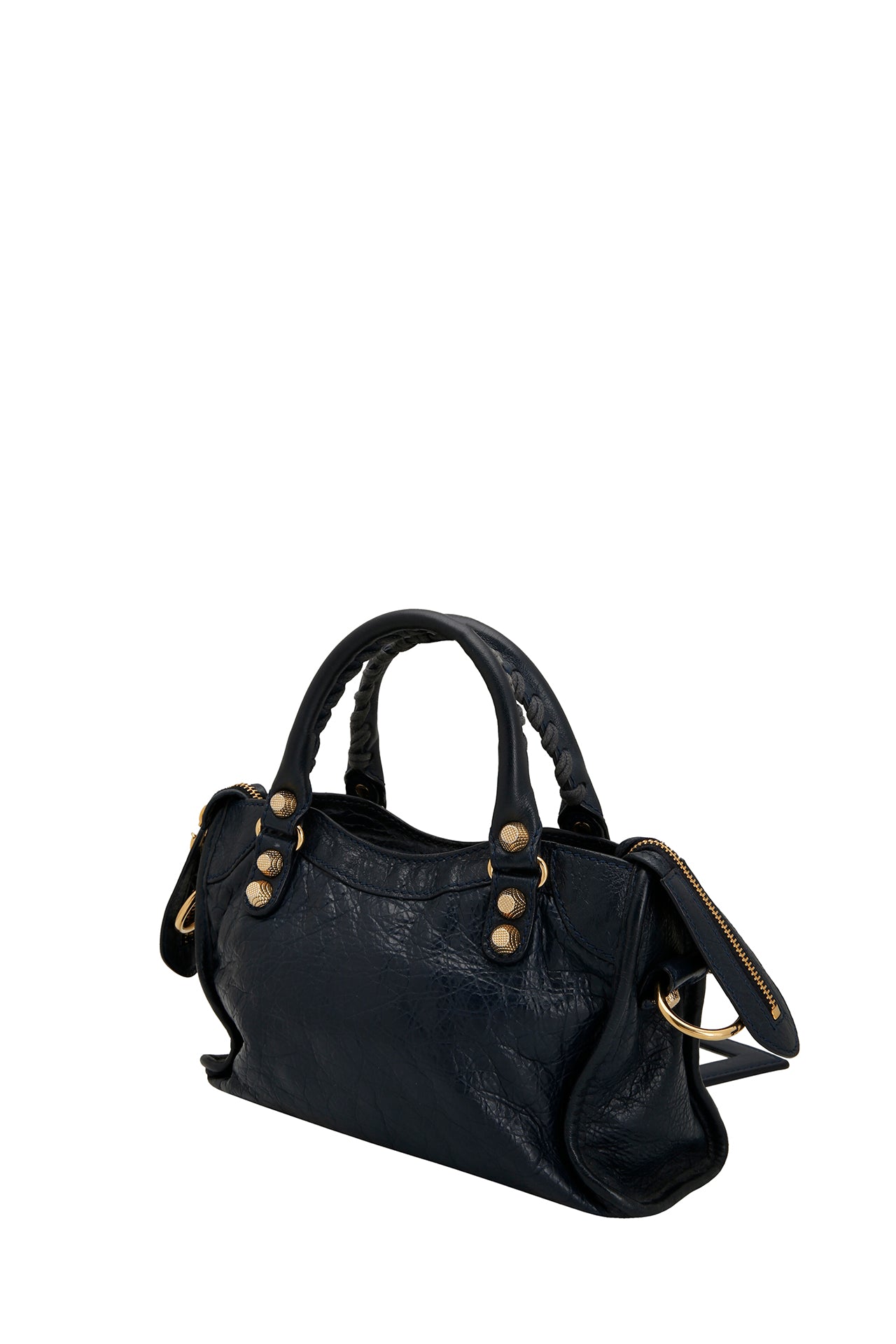Balenciaga Navy Blue Lambskin Leather Mini Classic City Bag