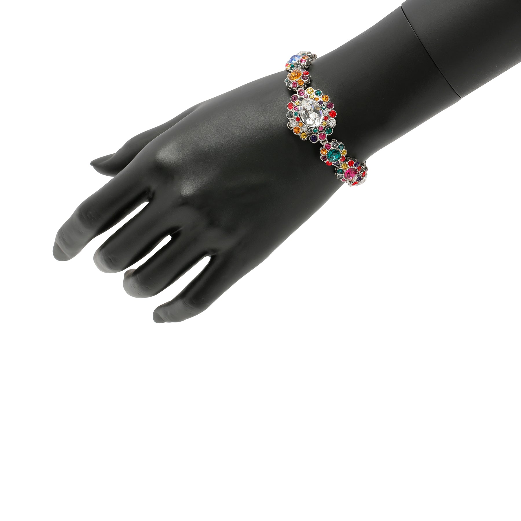 Buy & Consign Authentic Miu Miu Rebels Multi colour Floral Crystal Link Bracelet at The Plush Posh