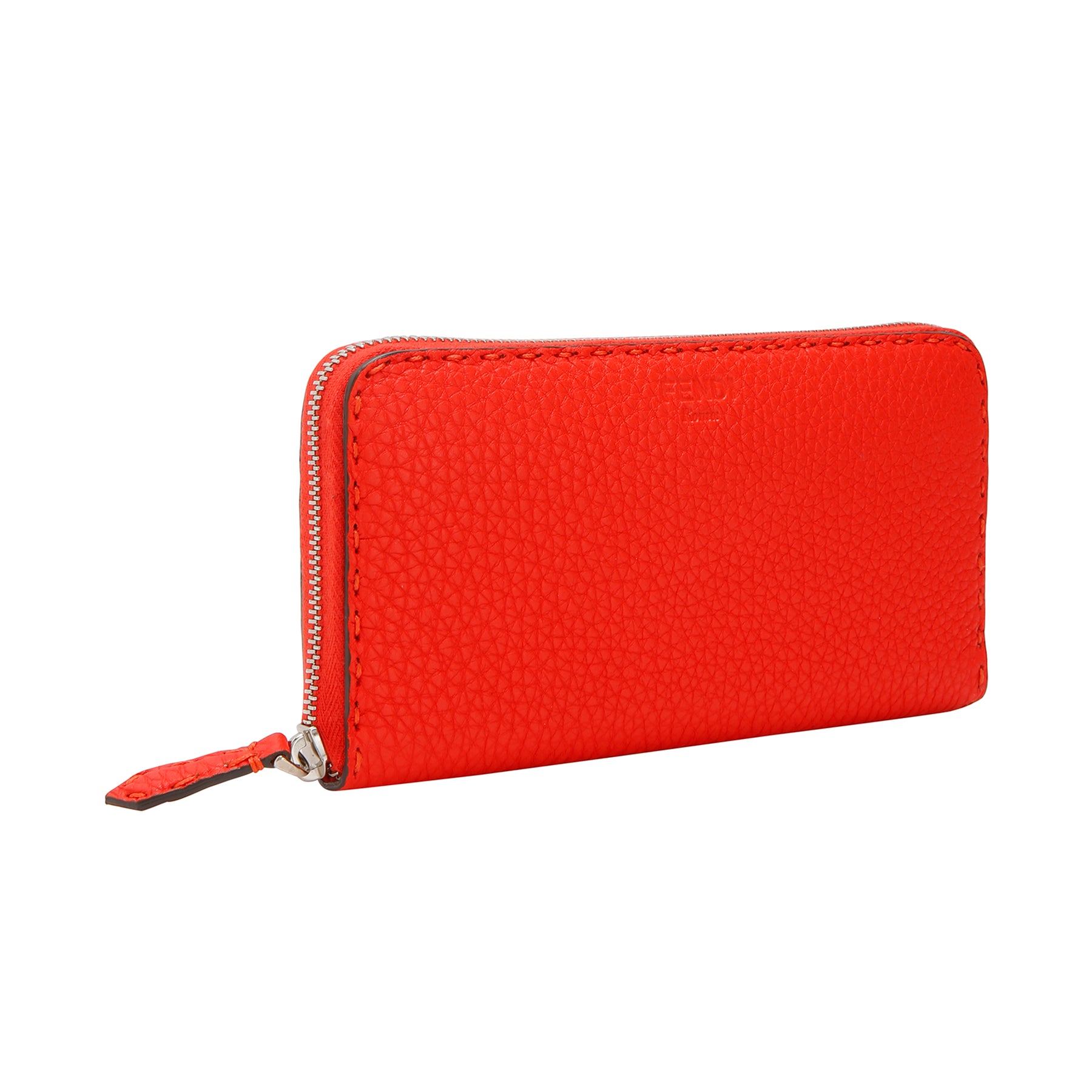 Buy & Consign Authentic Fendi Calfskin Romano Selleria Zip Around Wallet Red at The Plush Posh